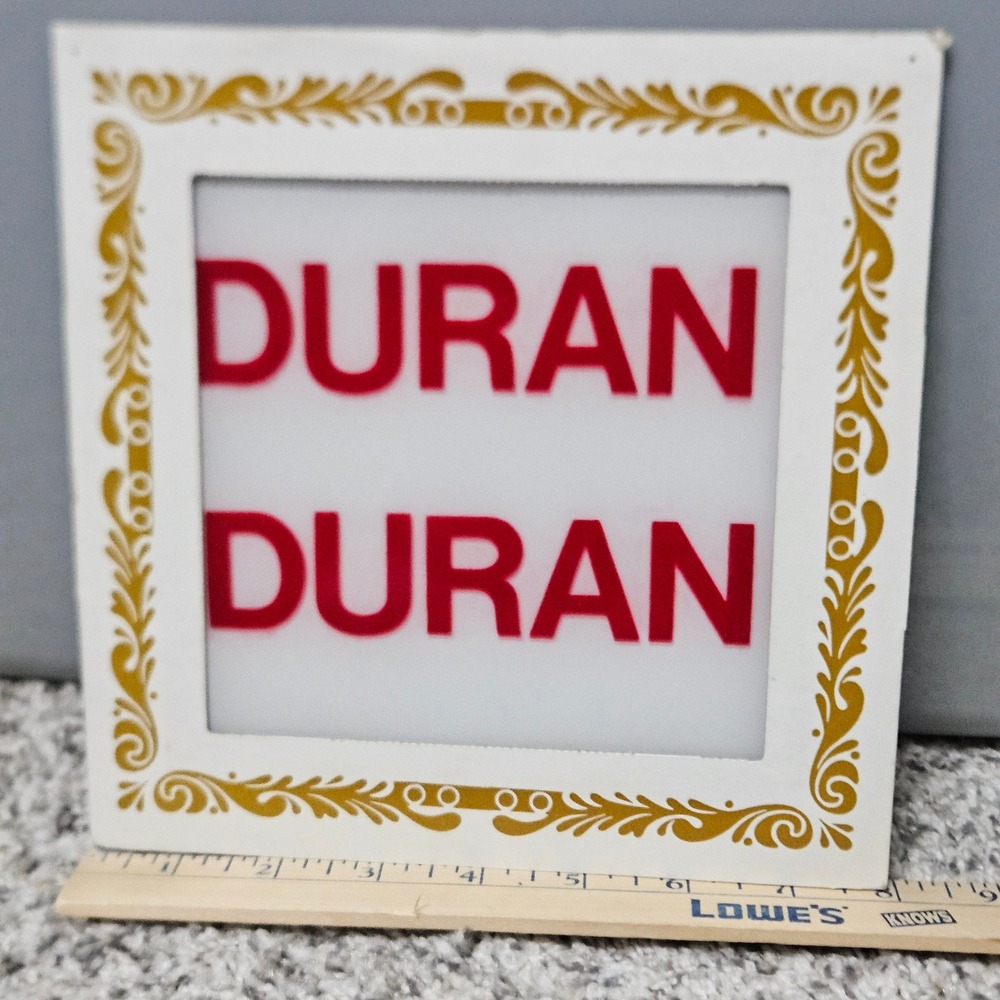 Vintage‎ 80s Carnival Prize 6x6 Duran Duran Glass Mirror White Red Logo